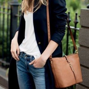 NWT Stella & Dot Covet Sunday Bag -Saddle Leather